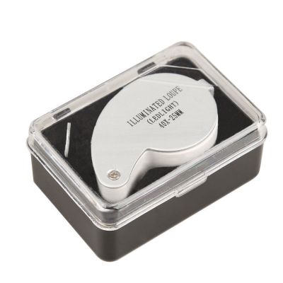 Lupa de Bolsillo 40 X - Luz Led (incluye pilas y caja)